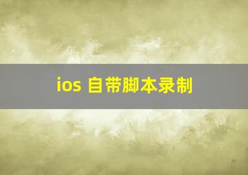 ios 自带脚本录制